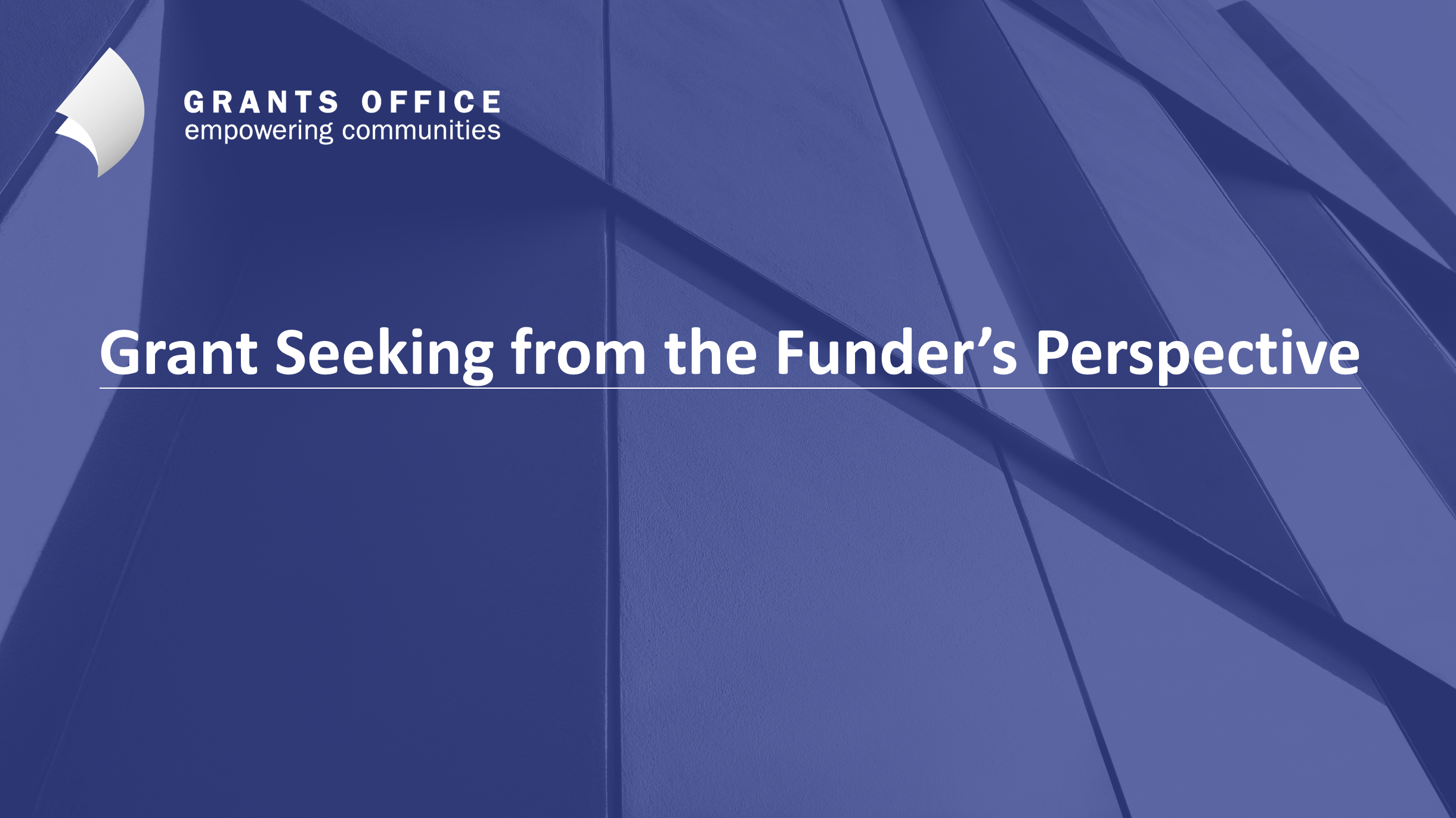 Grantseeking from the Funder's Perspective